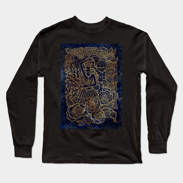 Spring Goddess. Celestial Background. Long Sleeve T-Shirt by Mystic Arts